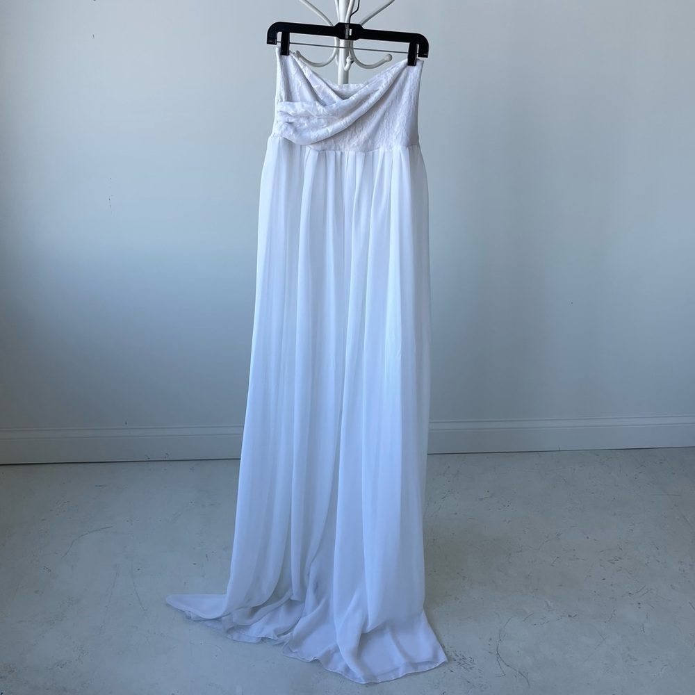 Sew Trendy White Strapless Dressss